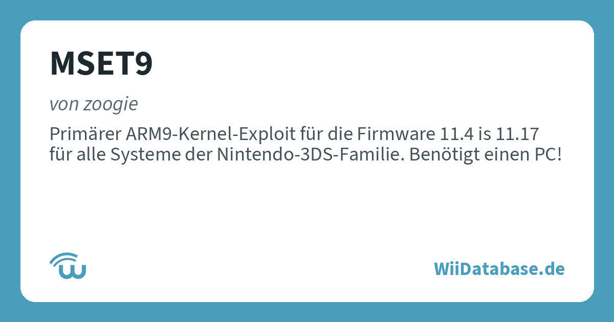 MSET9 – WiiDatabase